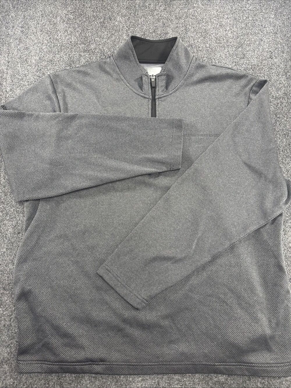 Callaway Golf Quarter Zip Pullover Men's Large Gray Textured Side Pockets